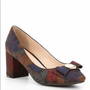Cole Haan Tali Suede Floral Heel Pumps